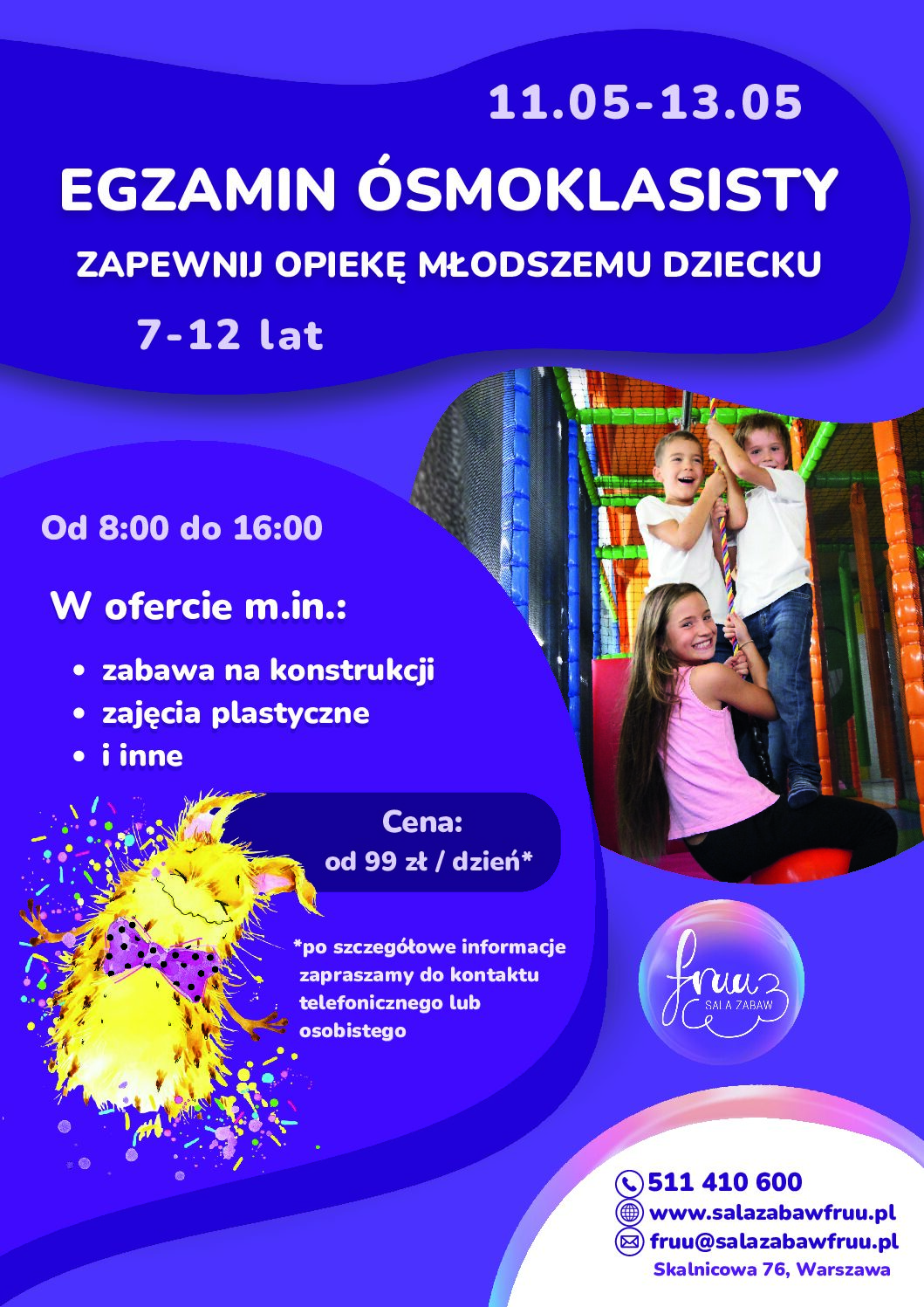 OPIEKA DLA DZIECKA PODCZAS EGZAMINÓW ÓSMOKLASISTY